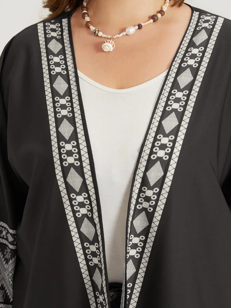 Boho Print Open Front Pocket Split Hem Kimono sold by Bloomchic product image thumbnail 5