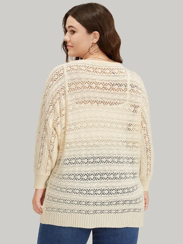 Plisse Eyelet Dolman Sleeve Elastic Cuffs Pullover sold by Bloomchic product image thumbnail 2