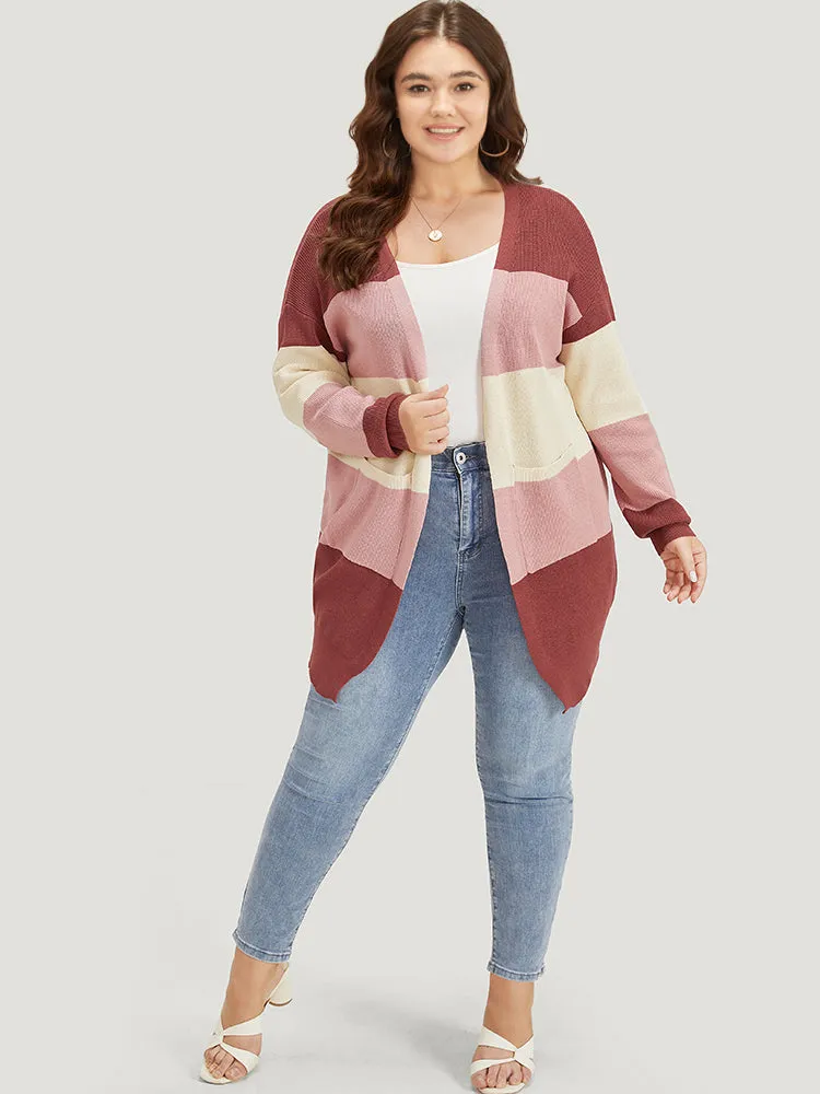 Colorblock Patchwork Patched Pocket Elastic Cuffs Cardigan sold by Bloomchic product image thumbnail 5
