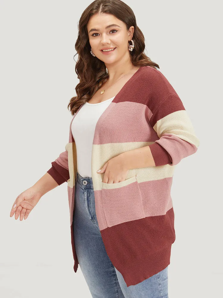 Colorblock Patchwork Patched Pocket Elastic Cuffs Cardigan sold by Bloomchic product image thumbnail 3