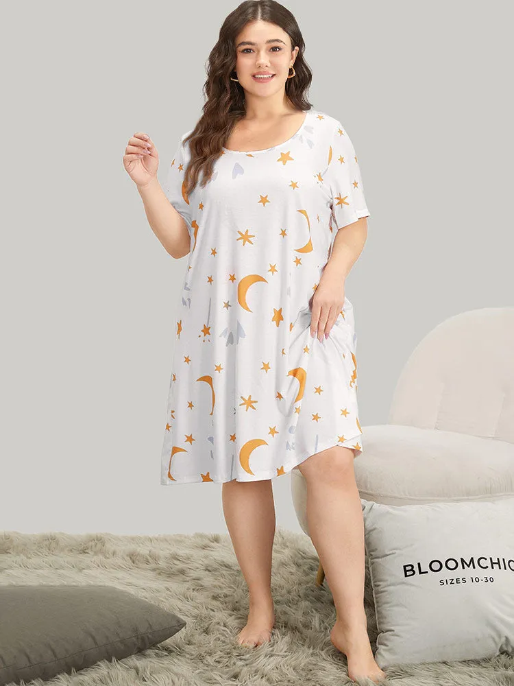 Moon and Star Crew Neck Sleep Dress sold by Bloomchic product image thumbnail 4