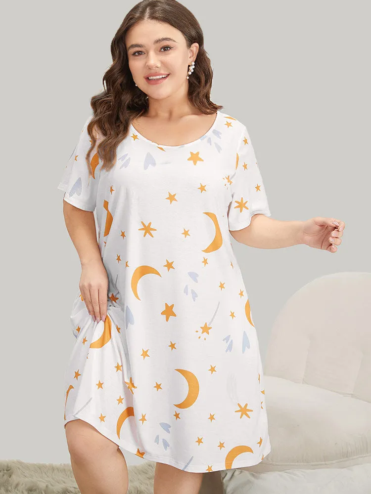 Moon and Star Crew Neck Sleep Dress sold by Bloomchic product image thumbnail 5