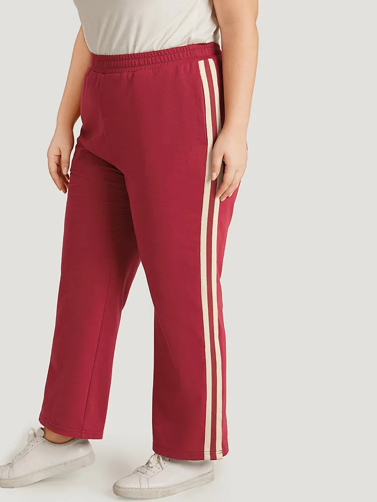 Two Tone Pocket Split Side Elastic Waist Sweatpants sold by Bloomchic product image thumbnail 2