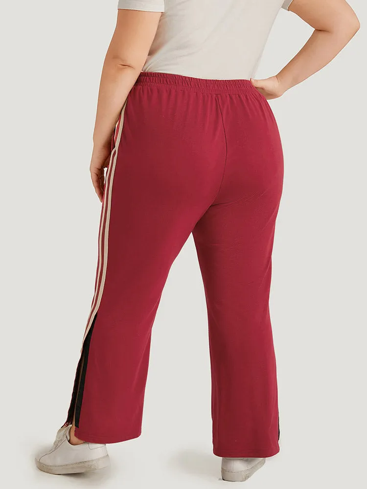 Two Tone Pocket Split Side Elastic Waist Sweatpants sold by Bloomchic product image thumbnail 5