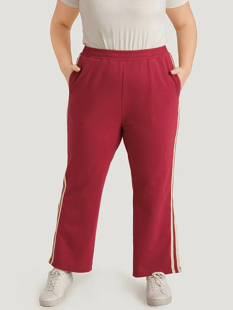 Two Tone Pocket Split Side Elastic Waist Sweatpants sold by Bloomchic product image thumbnail 3
