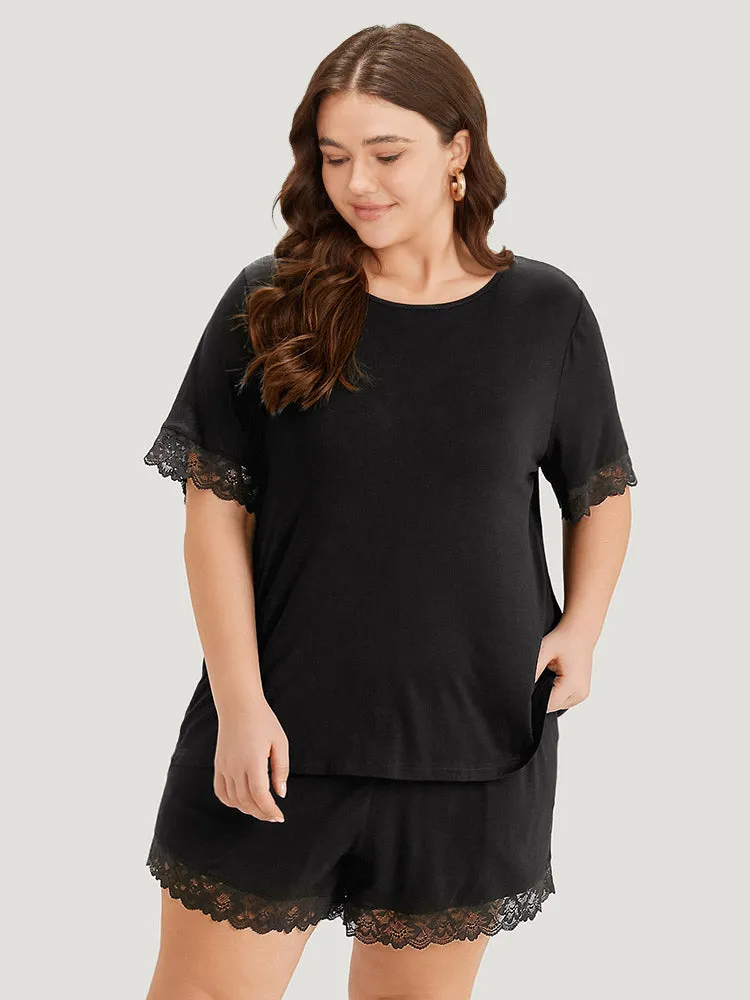 Solid Guipure Lace Cut Out Sleep Top sold by Bloomchic product image thumbnail 3