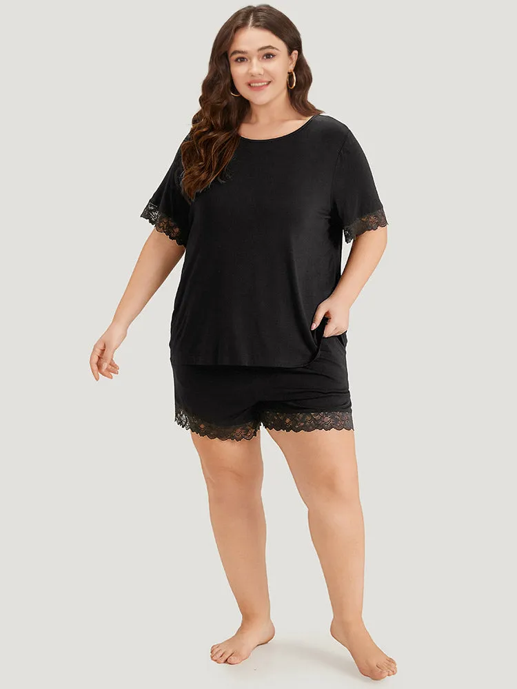 Solid Guipure Lace Cut Out Sleep Top sold by Bloomchic product image thumbnail 5