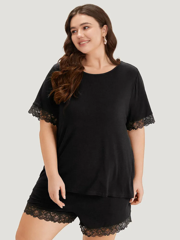 Solid Guipure Lace Cut Out Sleep Top sold by Bloomchic product image thumbnail 2