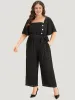 Contrast Stitch Pocket Button Detail Belted Zipper Jumpsuit sold by Bloomchic
