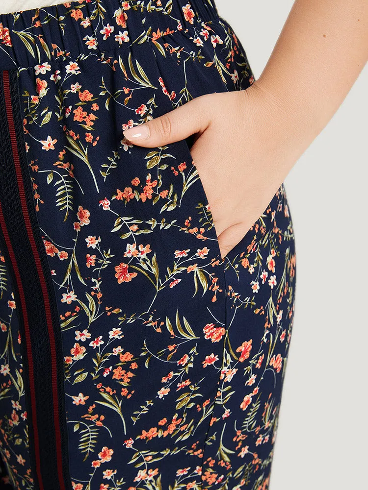 Ditsy Floral Pocket Elastic Waist Ties Patchwork Pants sold by Bloomchic product image thumbnail 5