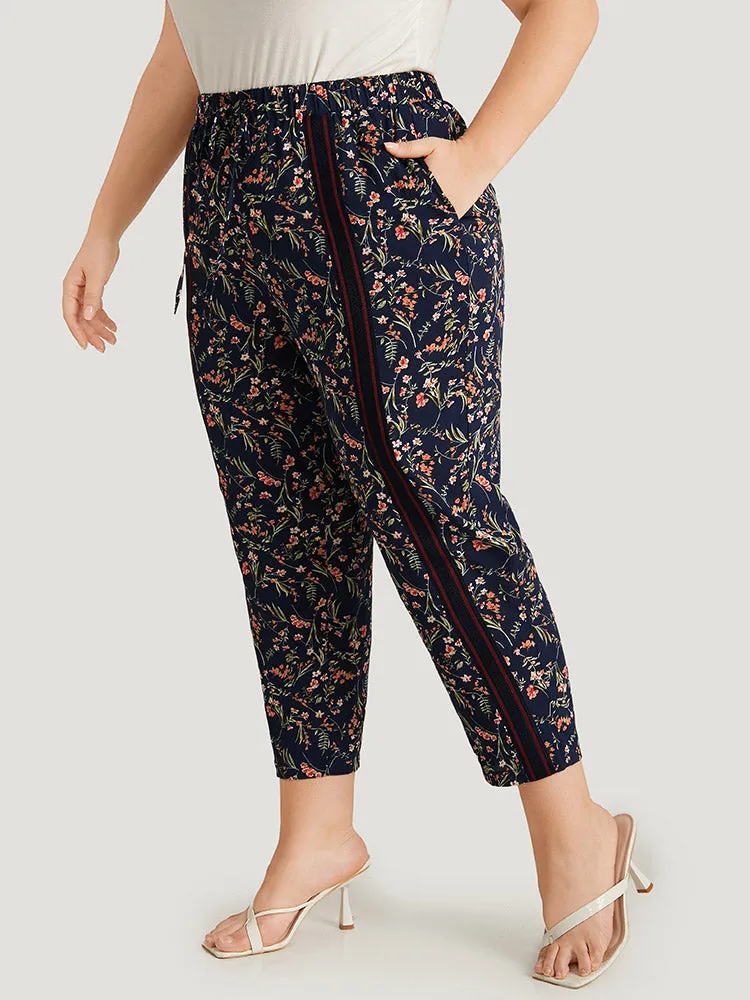 Ditsy Floral Pocket Elastic Waist Ties Patchwork Pants sold by Bloomchic product image thumbnail 2