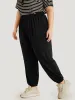 Plain Elastic Waist Pocket Carrot  Pants sold by Bloomchic