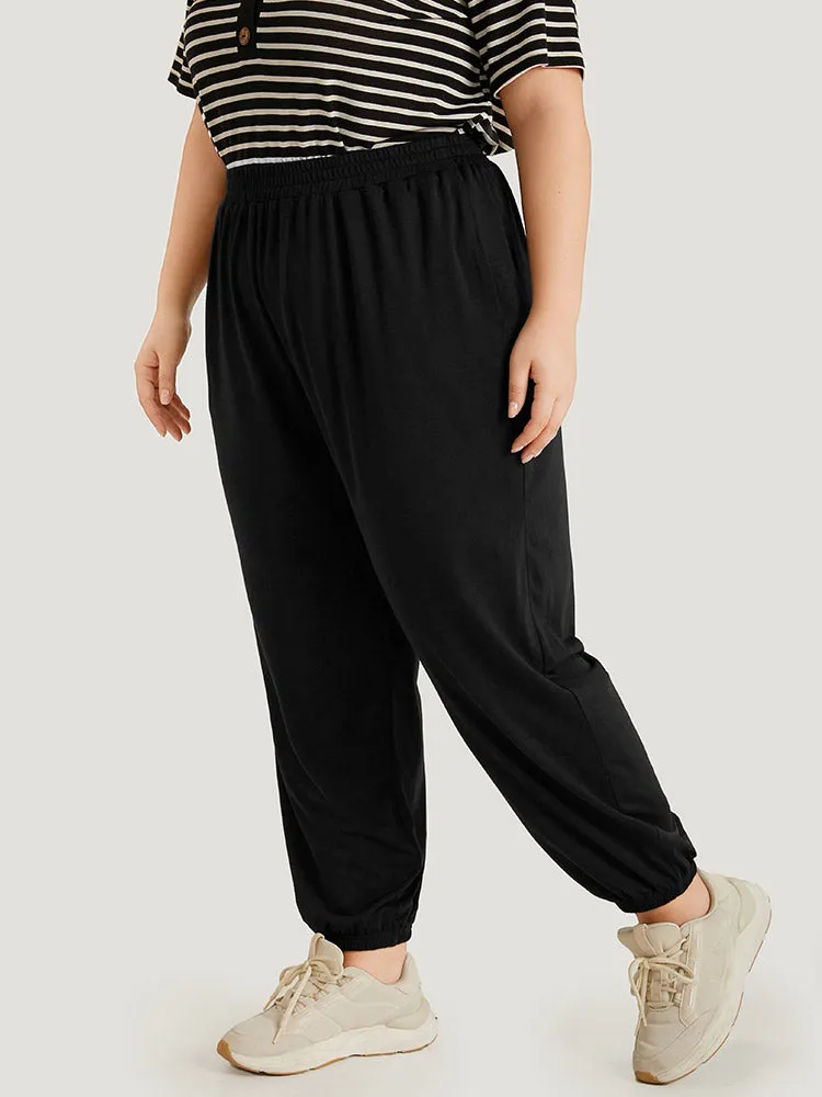 Plain Elastic Waist Pocket Carrot Pants sold by Bloomchic product image thumbnail 3