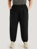 Plain Elastic Waist Pocket Carrot  Pants sold by Bloomchic