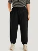 Plain Elastic Waist Pocket Carrot  Pants sold by Bloomchic