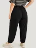 Plain Elastic Waist Pocket Carrot  Pants sold by Bloomchic