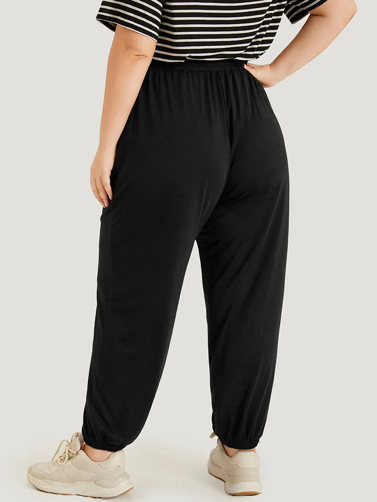 Plain Elastic Waist Pocket Carrot Pants sold by Bloomchic product image thumbnail 5