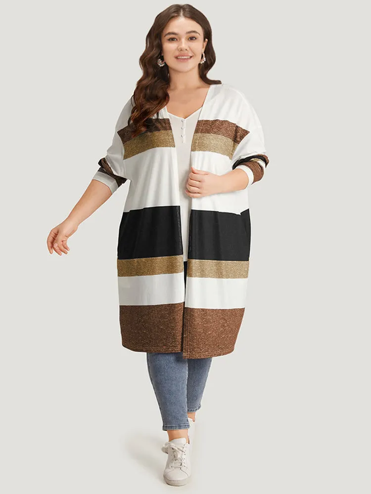 Striped Contrast Pocket Open Front Kimono sold by Bloomchic product image thumbnail 3