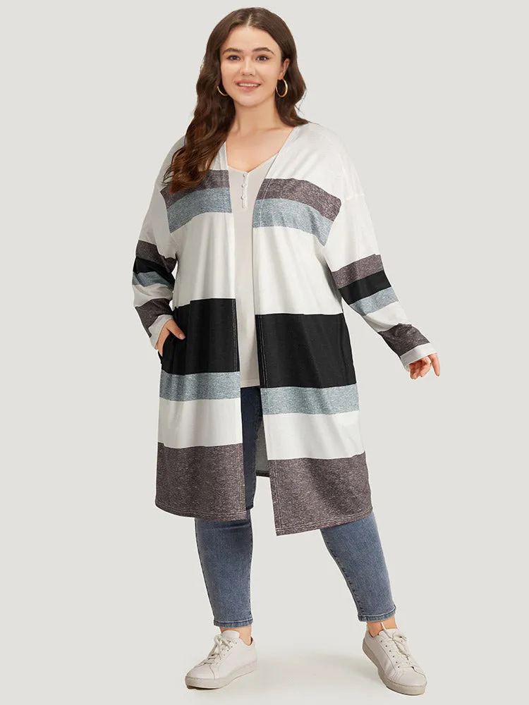 Striped Contrast Pocket Open Front Kimono sold by Bloomchic product image thumbnail 5