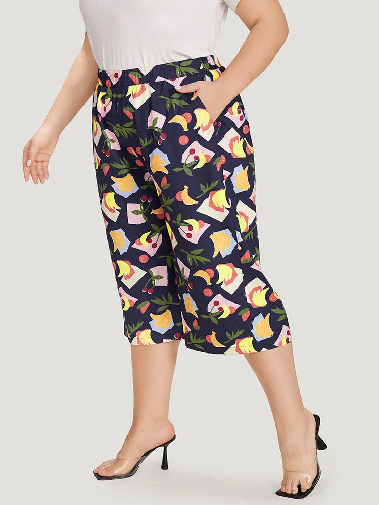 Fruit Print Slant Pocket Elastic Waist Pants sold by Bloomchic product image thumbnail 3