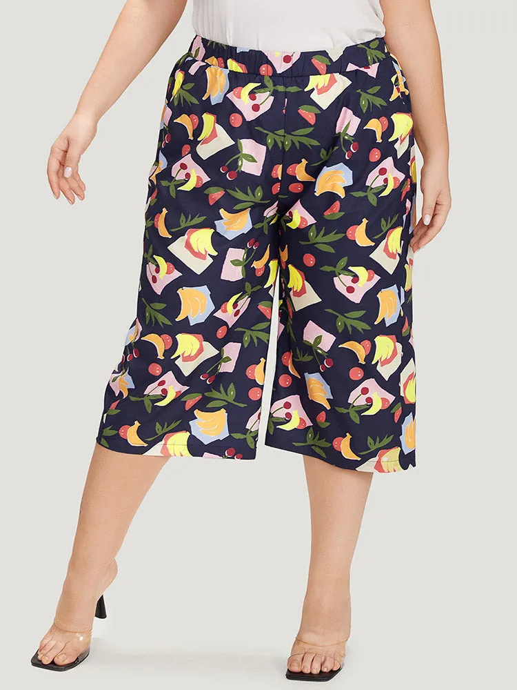 Fruit Print Slant Pocket Elastic Waist Pants sold by Bloomchic product image thumbnail 5