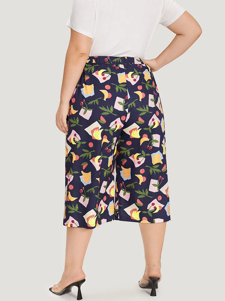 Fruit Print Slant Pocket Elastic Waist Pants sold by Bloomchic product image thumbnail 2