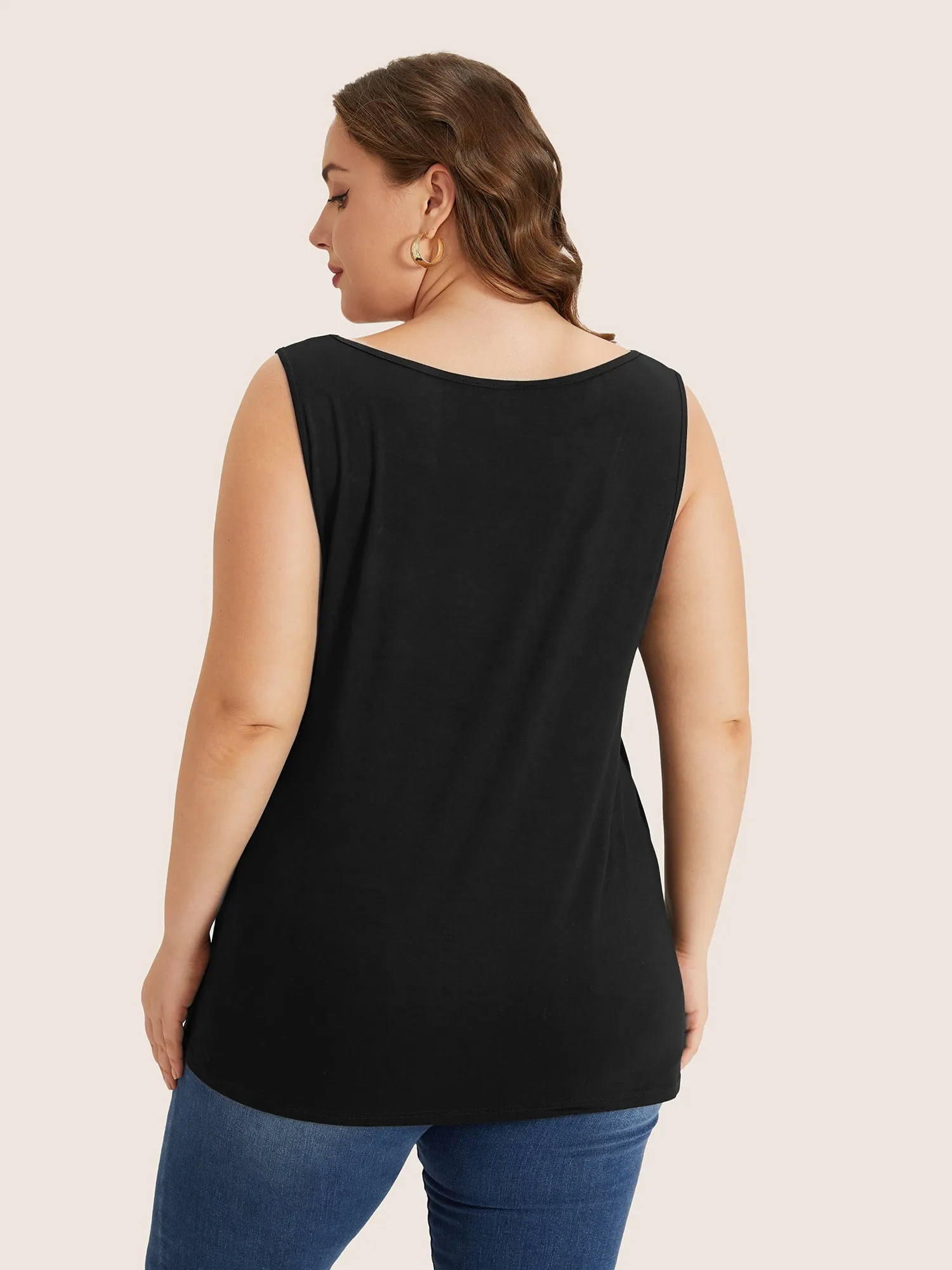 Supersoft Essentials Plain Square Neck Skinny Tank Top sold by Bloomchic product image thumbnail 2