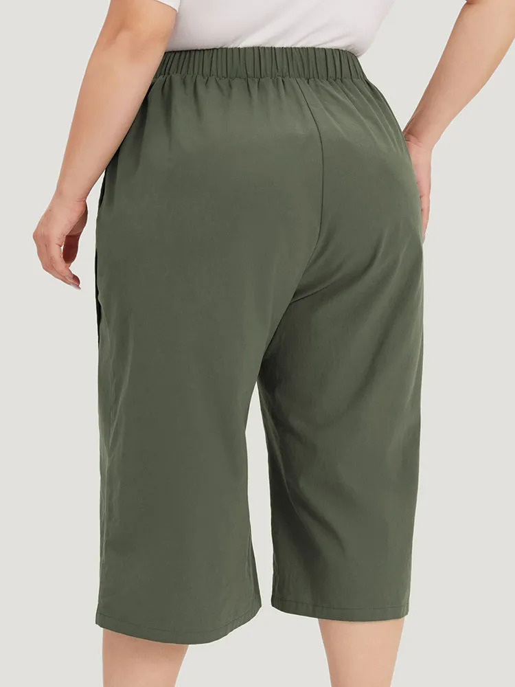 Solid Pocket Wrap Hem Elastic Waist Pants sold by Bloomchic product image thumbnail 5