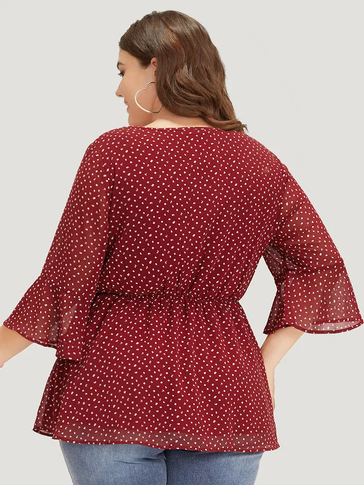 Leopard Print Frill Trim Shirred Mesh Square Neck Blouse sold by Bloomchic product image thumbnail 5