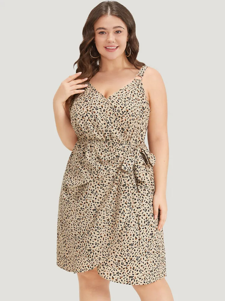 Allover Print Ties Wrap Metal Detail Cami Dress sold by Bloomchic