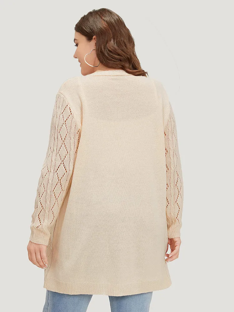 Solid Bowknot Detail Patched Pocket Hollow Out Cardigan sold by Bloomchic product image thumbnail 2