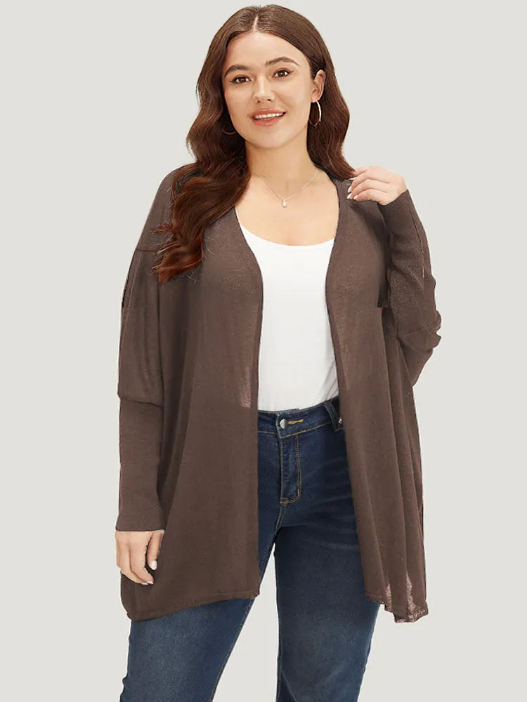 Plain Open Front Batwing Sleeve Elastic Cuffs Cardigan sold by Bloomchic product image thumbnail 3