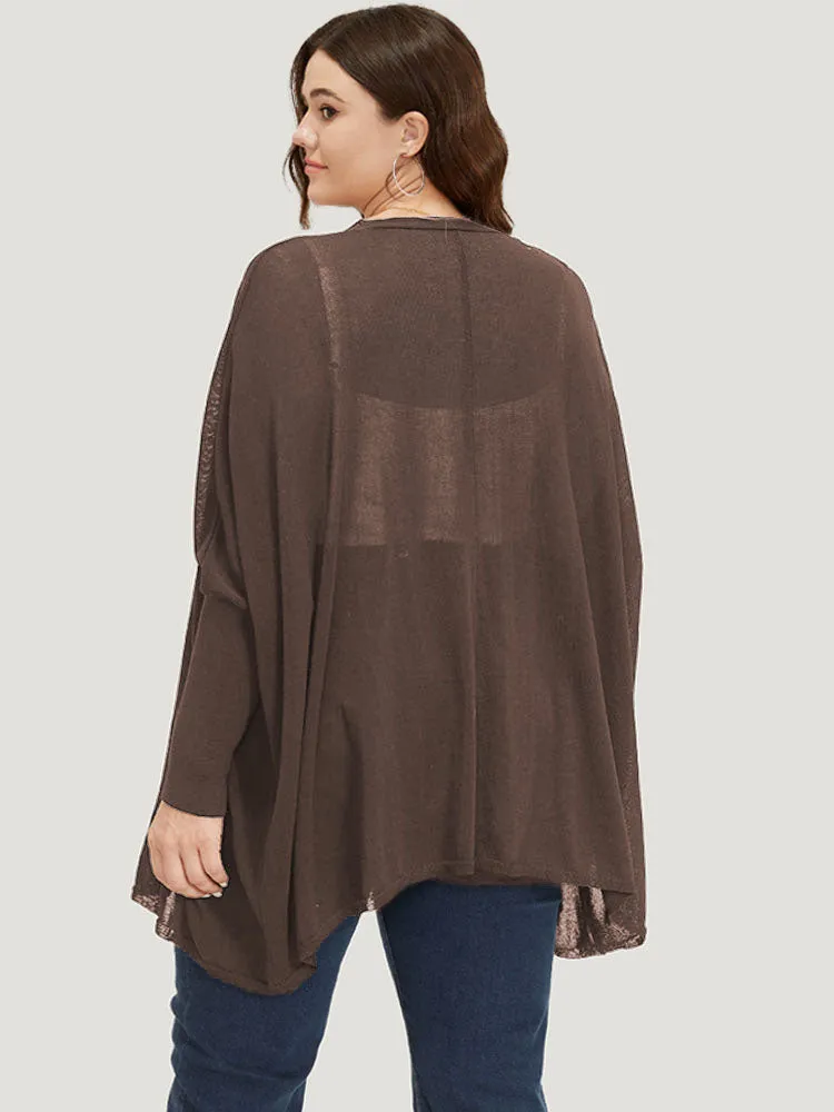 Plain Open Front Batwing Sleeve Elastic Cuffs Cardigan sold by Bloomchic product image thumbnail 2