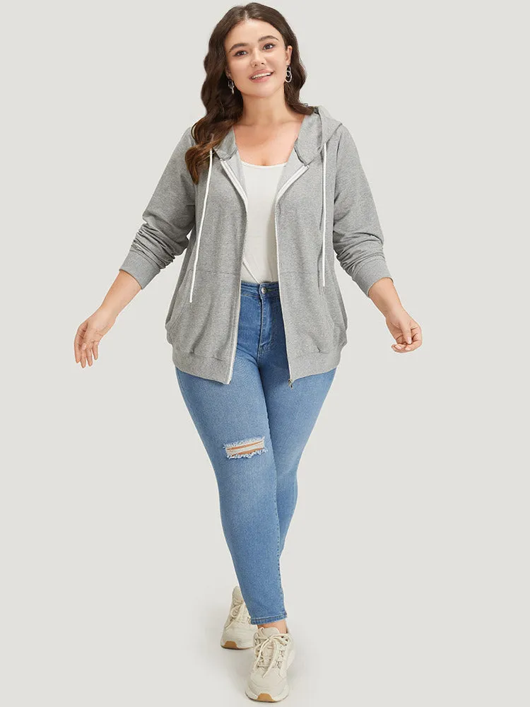 Hooded Zipper Fly Ties Pocket Sweatshirt sold by Bloomchic product image thumbnail 4