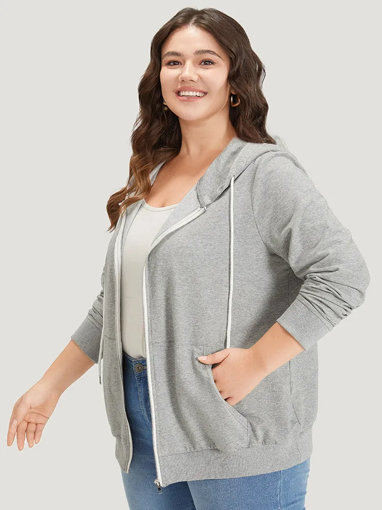 Hooded Zipper Fly Ties Pocket Sweatshirt sold by Bloomchic product image thumbnail 5