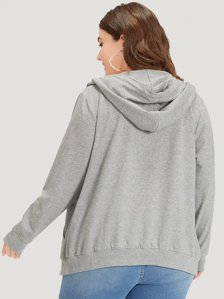 Hooded Zipper Fly Ties Pocket Sweatshirt sold by Bloomchic product image thumbnail 2