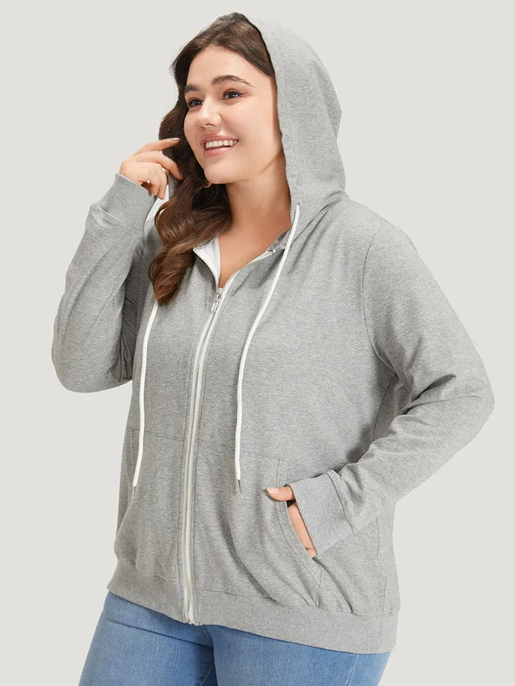Hooded Zipper Fly Ties Pocket Sweatshirt sold by Bloomchic product image thumbnail 3