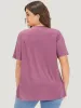 Letter Print Heather Round Neck T-shirt sold by Bloomchic