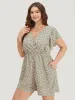 Leopard Ruffle Cap Sleeve V Neck Pocket Jumpsuit sold by Bloomchic