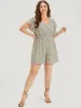 Leopard Ruffle Cap Sleeve V Neck Pocket Jumpsuit sold by Bloomchic