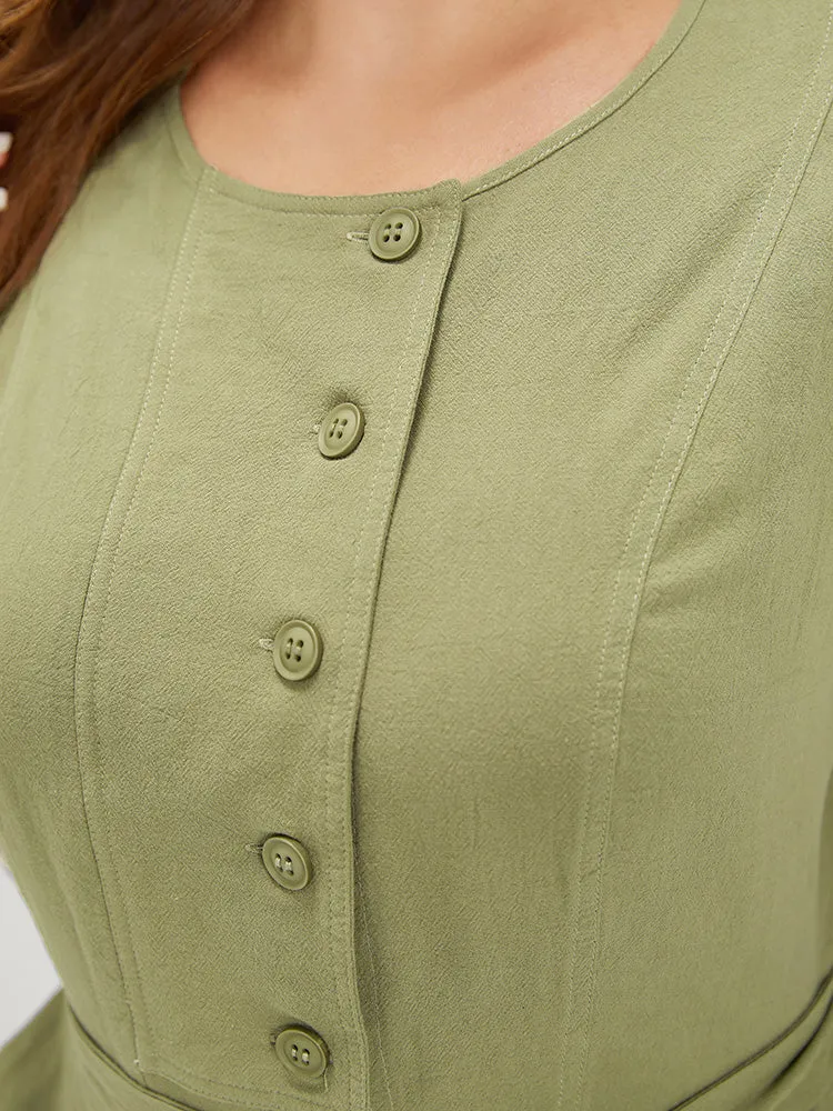 Plain Pocket Belted Button Through Jumpsuit sold by Bloomchic product image thumbnail 5