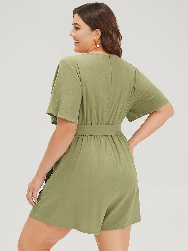 Plain Pocket Belted Button Through Jumpsuit sold by Bloomchic product image thumbnail 3