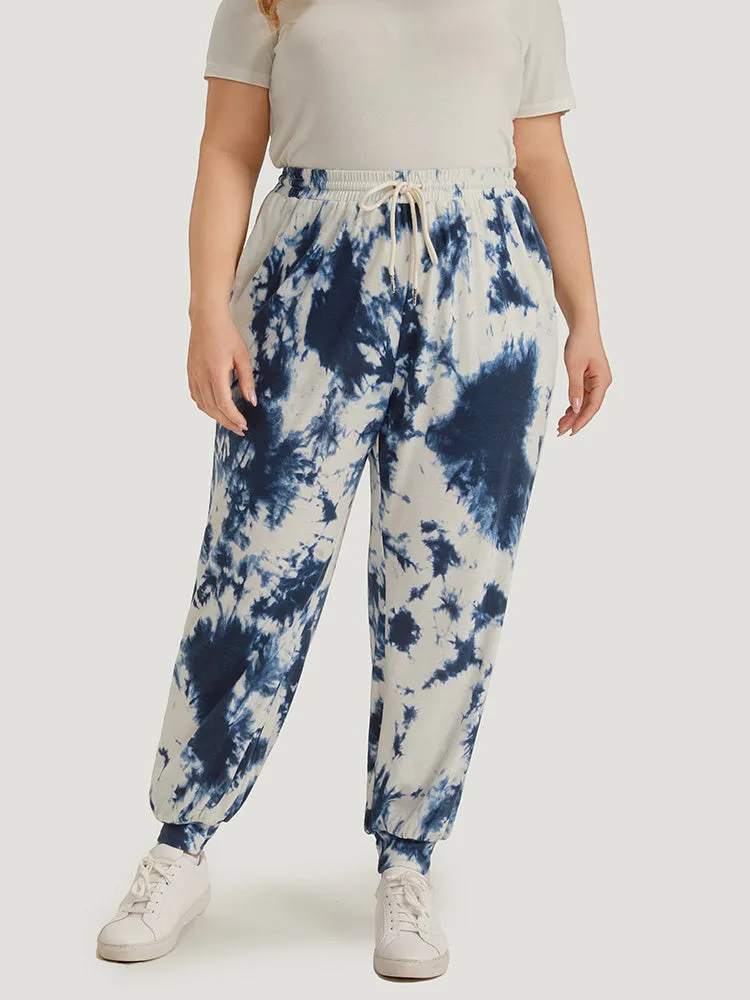 Tie Dye Pocket Drawstring Carrot Sweatpants sold by Bloomchic product image thumbnail 3