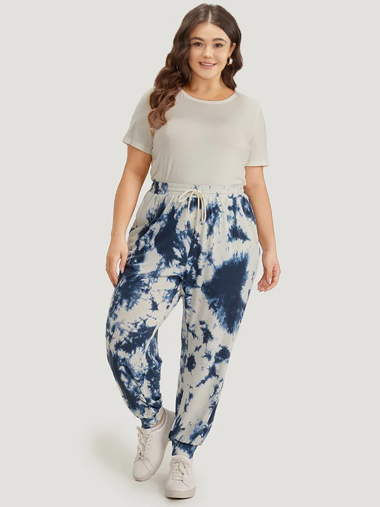 Tie Dye Pocket Drawstring Carrot Sweatpants sold by Bloomchic product image thumbnail 4