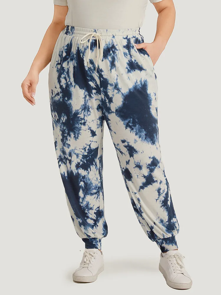 Tie Dye Pocket Drawstring Carrot Sweatpants sold by Bloomchic