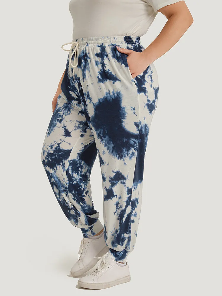Tie Dye Pocket Drawstring Carrot Sweatpants sold by Bloomchic product image thumbnail 2