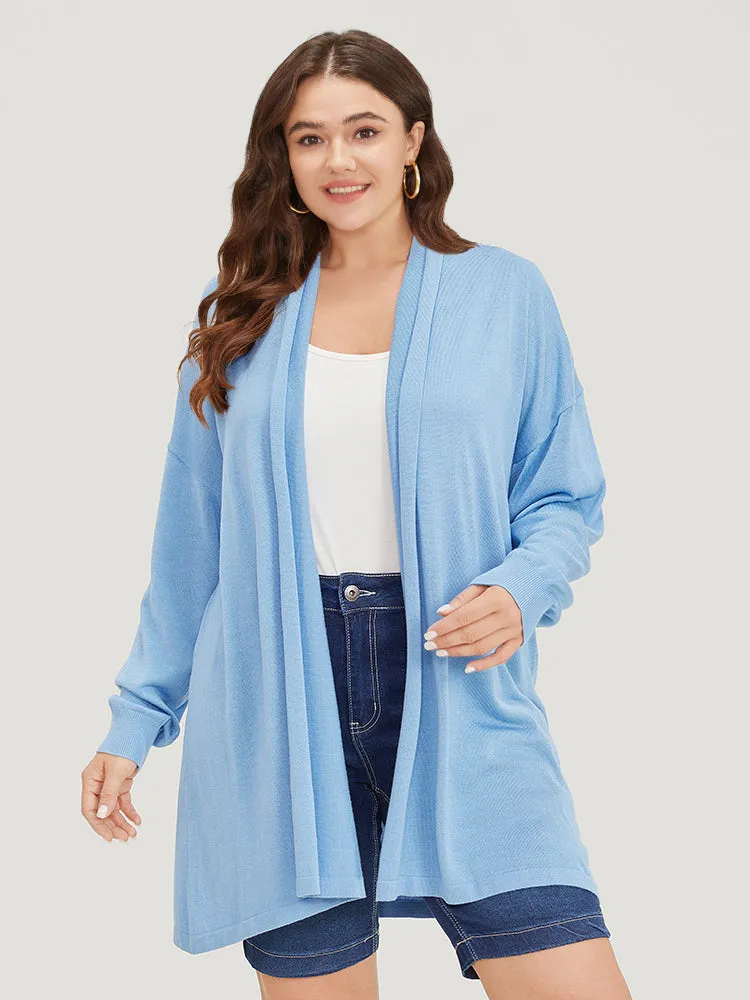 Supersoft Essentials Plain Drop Shoulder Lapel Collar Cardigan sold by Bloomchic