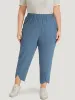 Solid Pocket Elastic Waist Wrap Hem Pants sold by Bloomchic