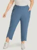 Solid Pocket Elastic Waist Wrap Hem Pants sold by Bloomchic