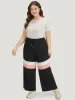 Striped Contrast Drawstring Pocket Elastic Waist Sweatpants sold by Bloomchic